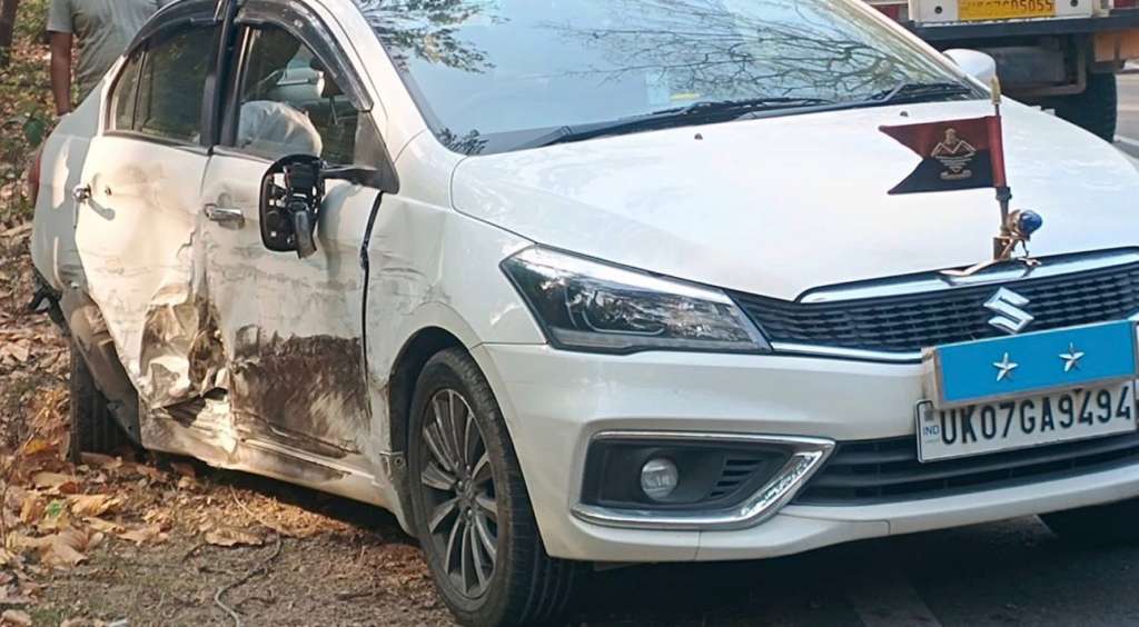 ऋषिकेश में आईजी अनंत कुमार ताकवाले की सरकारी कार का एक्सीडेंट