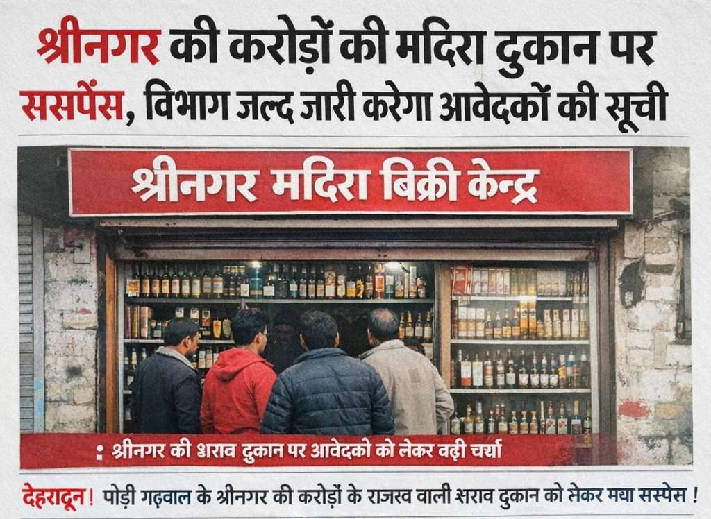 श्रीनगर की करोड़ों राजस्व वाली मदिरा दुकान पर सस्पेंस और दावेदार मिलने की चर्चा भी तेज, विभाग जल्द जारी करेगा आवेदकों की सूची, इन दुकानों को नहीं मिला आवेदक