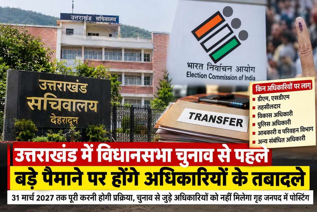 उत्तराखंड में विधानसभा चुनाव से पहले बड़े पैमाने पर होंगे अधिकारियों के तबादले, लंबित आपराधिक मामलों वाले अधिकारियों पर भी नियम, डीएम, एसडीएम और पुलिस अधिकारियों पर रहेगा फोकस